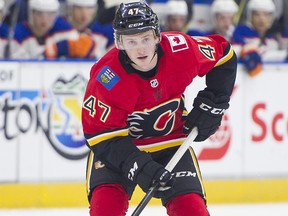 PENTICTON,BC:SEPTEMBER 8, 2017 -- Calgary Flames Matthew Phillips during the NHL Young Stars Classic hockey action against the Edmonton Oilers at the South Okanagan Events Centre in Penticton, BC, September, 8, 2017. (Richard Lam/PNG) (For ) 00050534A