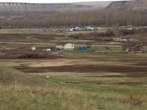 The Bow River valley and the Little Chicago area on the Siksika Nation between Gleichen and Arrowood nearly a year after the June 2013 flood. Nearly all the homes in the is low-lying area suffered severe flood damage. Thursday May 15, 2014. Mike Drew/Calgary Sun/QMI Agency