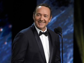 In this Oct. 27, 2017 file photo, Kevin Spacey presents the award for excellence in television at the BAFTA Los Angeles Britannia Awards in Beverly Hills, Calif.
