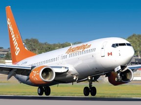 In this file photo, a Sunwing Airlines flight lands at an airport.