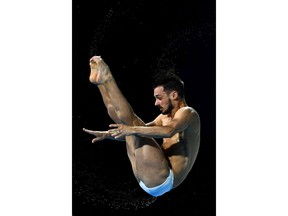 GOLD COAST, AUSTRALIA - APRIL 12:  Francois Imbeau-Dulac of Canada competes in the Men's 3m Springboard Diving Final on day eight of the Gold Coast 2018 Commonwealth Games at Optus Aquatic Centre on April 12, 2018 on the Gold Coast, Australia.