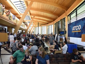 ATCO employees celebrate the opening of the company's new Lincoln Park Campus.