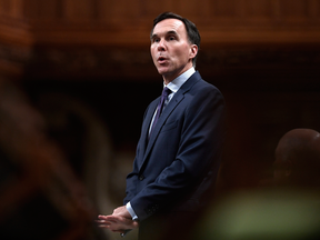 Minister of Finance Bill Morneau speaks during a Committee of the Whole in the House of Commons on May 22, 2018.