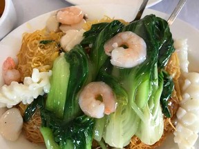 Thin noodles with seafood at Shanghai Classic