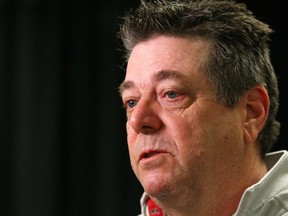 Mike Board, General Manager of the Calgary Roughnecks speaks to media in Calgary on Friday, May 11, 2018. The Roughnecks travel to Saskatchewan for the National Lacrosse League West Final on Sunday. Jim Wells/Postmedia