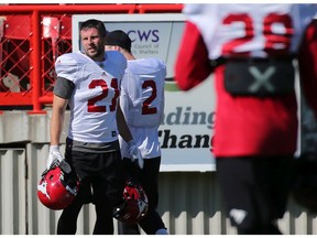 Calgary Stampeders defensive back Adam Berger watches between drills during Calgary Stampeders training camp at McMahon Stadium on Tuesday, May 22, 2018.  Gavin Young/Postmedia