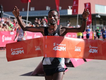 Feyera Dadi won the Scotiabank Calgary Marathon at Stampede Park on Sunday May 27, 2018.