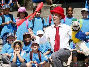 Tim Holland performs at Olympic Plaza on the opening day of the Calgary International Children’s Festival on Wednesday, May 23, 2018. The festival — the largest of its kind in Canada — runs until May 26.