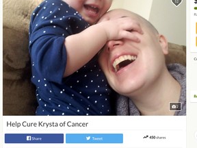 Police say the woman used a GoFundMe page and a fake WestJet ticket raffle to con thousands of dollars 'for healthcare costs related to a cancer diagnosis.'