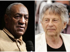 The film academy said Thursday that its board of governors met Tuesday night and voted to expel Bill Cosby (left) and Roman Polanski (right) in accordance with their Standards of Conduct.