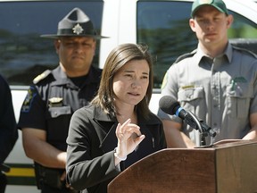 Environment Minister Shannon Phillips announces enforcement measures in Edmonton in advance of the May long weekend.