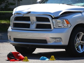 One person is dead and another seriously injured after being struck by a pickup truck at 97th Avenue S.W. and Acadia Drive on May 22, 2018.