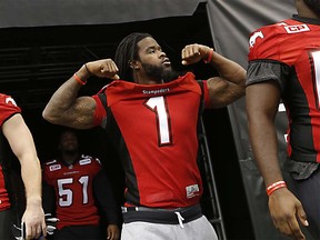 Calgary Stampeders Lin-J Shell during the final walkthrough at BC Place in Vancouver, BC on Saturday November 29, 2014, ahead of the 102nd CFL Grey Cup. Al Charest/Calgary Sun/QMI Agency