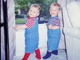 Nolan (left) and Tyrone on their first birthday for Licia Corbella's Mother's Day story.