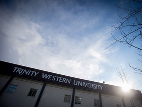 A building is seen at Trinity Western University in Langley, B.C., on Wednesday, February 22, 2017.