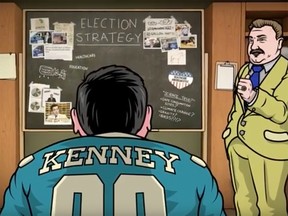 Video still from an NDP YouTube video attacking UCP Leader Jason Kenney. The video was released on June 20, 2018.