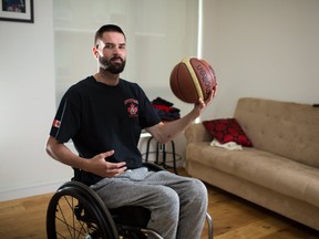 Dalten Campbell is hoping some will have seen his 2006 Dodge Magnum which was stolen with his custom wheel chair basketball chair inside. Campbell who is hoping to make to play for Canada at the next Paralympics said the chair will be difficult to replace. The car was stolen from the locked underground parkade of his apartment in Inglewood on Friday June 15. Gavin Young/Postmedia