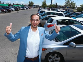 Mahmoud Al-astal, originally from Palestine and a recent arrival to Canada poses in the parking lot at Pacific Place Mall, outside the Centre for Newcomers in northeast Calgary on Friday, June 29, 2018. The Alberta Government announced changes which will allow refugees to obtain their drivers license sooner. Jim Wells/Postmedia