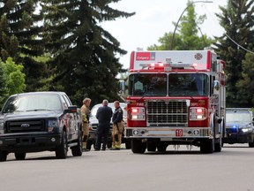 The scene of a possible drowning on Lake Placid Dr SE in Calgary, on Tuesday June 19, 2018. Leah Hennel/Postmedia