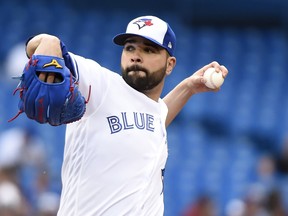 Blue Jays starting pitcher Jaime Garcia delivers against the Atlanta Braves on Tuesday, June 19, 2018. (NATHAN DENETTE/THE CANADIAN PRESS)