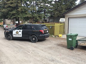 The scene from the back alley of a residence on the 0-100 block of Margate Place N.E., where Jason Dirks was found injured in June 2018. He died in hospital from a stab wound.