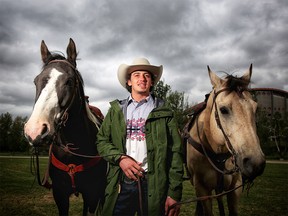 Snowboard Olympian Mark McMorris poses for a photo at Stampede Park on Thursday, June 14, 2018. McMorris has been selected as this year's Stampede parade marshal.