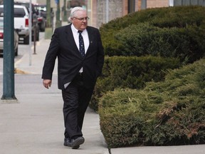 Winston Blackmore, who is accused of practicing polygamy in a fundamentalist religious community, returns to court after a lunch break in Cranbrook, B.C., Tuesday, April 18, 2017. Two men convicted last year of practising polygamy are scheduled to be sentenced today in a B.C. court.THE CANADIAN PRESS/Jeff McIntosh