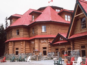 Historic Num-Ti-Jah Lodge beside Bow Lake in Banff National Park.