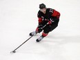 Mat Robinson of Canada controls the puck during a Group A game on Day 8 of the PyeongChang Olympics at Gangneung Hockey Centre on Feb. 17, 2018