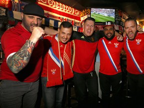 Soccer fans are pumped as they watch the 9 a.m. kickoff to the World Cup at The Ship and Anchor Pub on 17th Avenue S.W. on Thursday June 14, 2018.