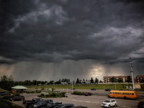 A thunderstorm rolls through northwest Calgary near Nose Hill Park on Friday, June 22, 2018. Much of southern Alberta is under a thunderstorm watch.