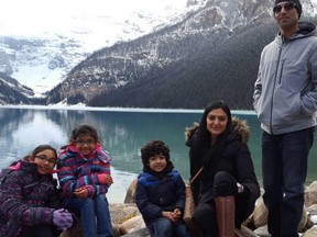 Calgary's Minhas family were involved in a tragic crash in Texas on Saturday, July 14, 2018 that left 38-year-old Upinderjit (right) and his six-year-old son Meharpratap (centre) dead. Also killed was 68-year-old Nirmal Kaur Minhas, Upinderjeet's mother. Supplied photo