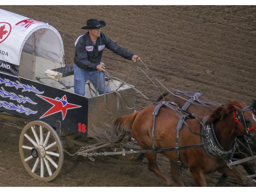 Mark Sutherland gets welcome visit from one of his chuckwagon