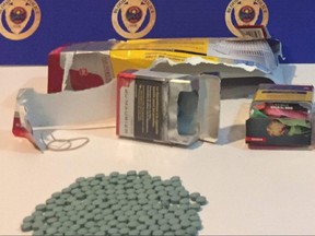 Suspected carfentanil pills seized by Blood Tribe police. Supplied photo