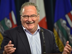 Transportation Minister Brian Mason announced he will not run in the next provincial election during a news conference at the Alberta Legislature in Edmonton, July 4, 2018. Ed Kaiser/Postmedia