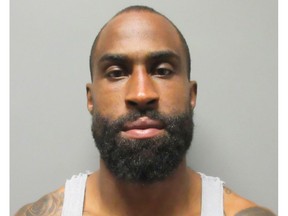 This photo provided by the La Verne Police Department, in California, shows Brandon Browner. Browner, a former NFL football cornerback, was arrested Sunday, July 8, 2018, after police say he broke into the Southern California house of an ex-girlfriend who has a restraining order against him. (La Verne Police Department via AP)