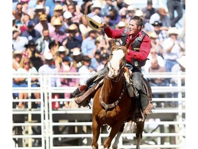 Ponoka's Zane Lambert won top day-money during Day 6 bull riding action Wednesday at the 2018 Calgary Stampede. Photo by Darren Makowichuk/Postmedia.