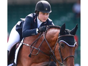 Veronica Bot (CAN) rides Cool Down 3 in the AON Cup at the Spruce Meadows North American in Calgary, AB on Thursday, July 5, 2018. Jim Wells/Postmedia