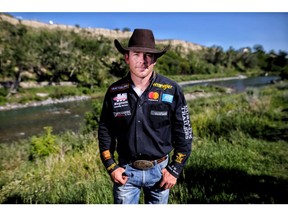 Bull rider Scott Schiffner poses for a photo at the Calgary Stampede on Thursday July 12, 2018. Leah Hennel/Postmedia