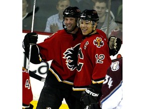 Craig Conroy and Jerome Iginla, two longtime stars of the Calgary Flames.