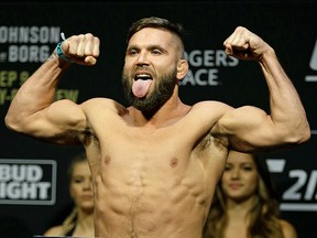 Jeremy Stephens poses at the official weigh-in for UFC 215 on Friday September 8, 2017. (LARRY WONG/POSTMEDIA)