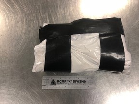 This "brick" of ketamine was found in the back of a cab in Red Deer.