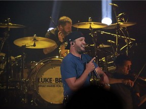 Country singer Luke Bryan performs to a Stampede crowd at the Saddledome on Saturday, July 14, 2018. Dean Pilling/Postmedia