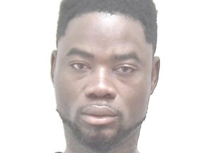 Phillip Prince Afolabi, 27, pictured, is wanted on 43 outstanding warrents.