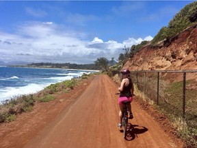 Calgarian Theresa Tayler pictured on vacation in Hawaii, where a Category 4 hurricane is approaching on Wednesday. She said it's "nerve-wracking" not knowing when she'll be able to return home due to the storm.