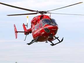 The crash happened sometime before 7:00 a.m. on Thursday morning on Highway 576, just east of Highway 849. A STARS Air Ambulance was dispatched to the scene. This file photo shows a STARS air ambulance landing in Calgary.
