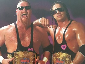 Jim Neidhart, left, and Bret Hart (Bret Hart/Twitter)