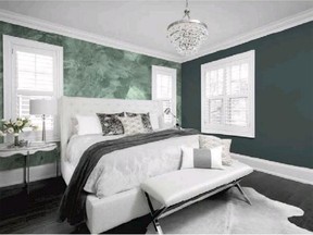 Dulux Paints has named two deep green tones, Night Watch and Mojito Shimmer, as co-colours of the year for 2019. Mojito Shimmer has a distinctive frosty-green coating that can act as a feature wall for the glamorous Night Watch.