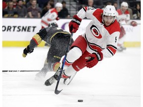 Defenceman Noah Hanifin is happy he was able to sign a deal with the Flames earlier this week. CP file photo.