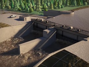 Screenshot of conceptual animation of Springbank Reservoir.